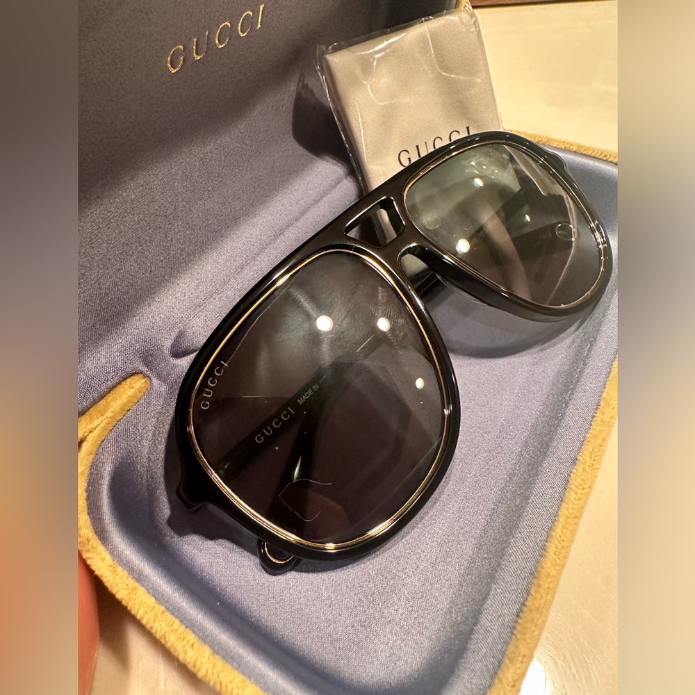 Gucci Acetate Aviator Sunglasses-black